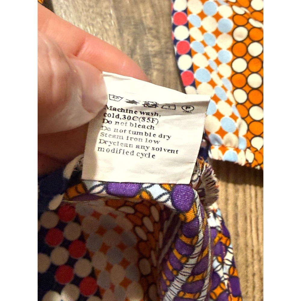 Mad Boutique Shirt Womens XL Orange Purple Black Blue Long Sleeve Button Up - Picture 9 of 10